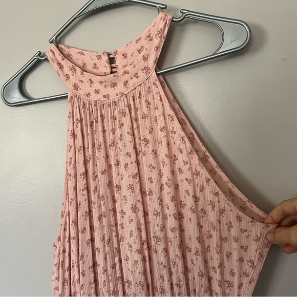 Altar’d State Floral Tiered Maxi Dress Halter Neck Pink Cottagecore Boho Western - Picture 6 of 14